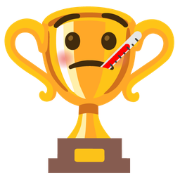 face with thermometer and trophy