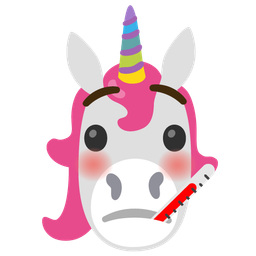 face with thermometer and unicorn