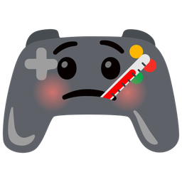 face with thermometer and video game