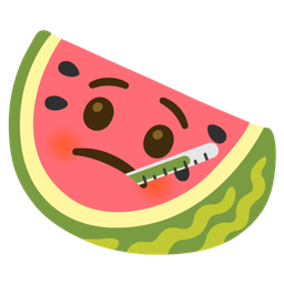 face with thermometer and watermelon