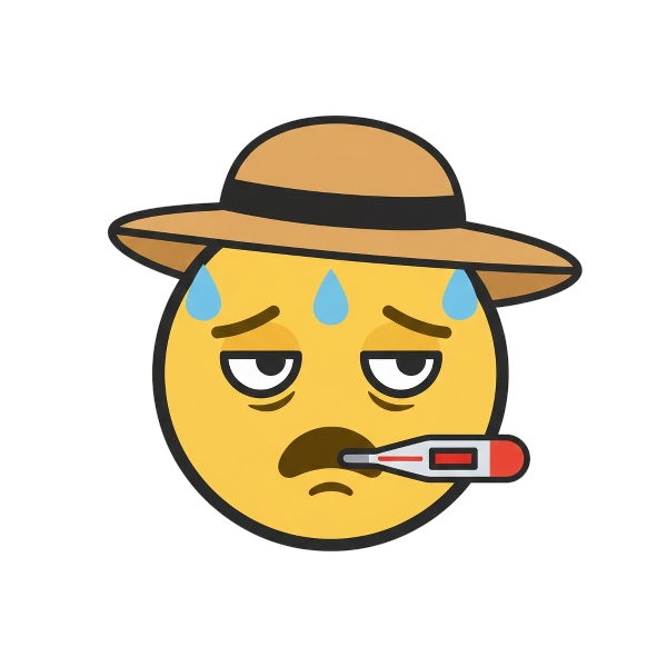 Face with thermometer and Woman’s hat