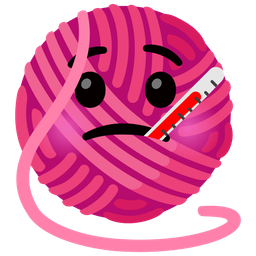 face with thermometer and yarn