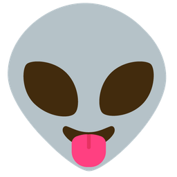 face with tongue and alien