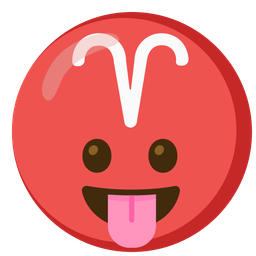 face with tongue and Aries