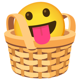 face with tongue and basket