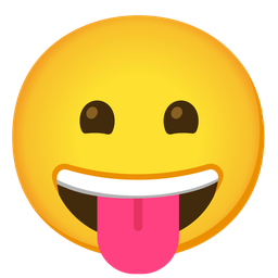 Face with tongue and Beaming face with smiling eyes