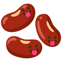 face with tongue and beans