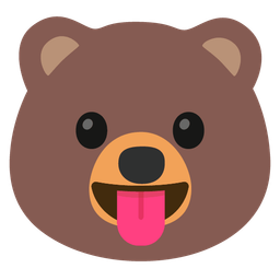 face with tongue and bear