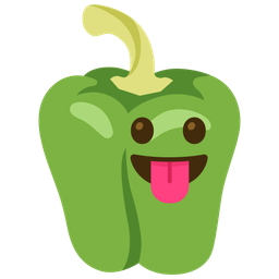 face with tongue and bell pepper