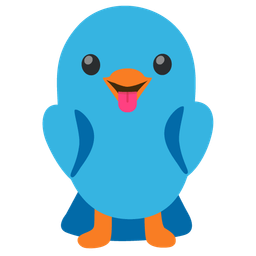 face with tongue and bird