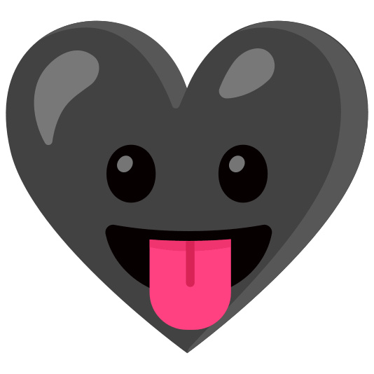 Face with tongue and Black heart