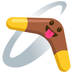 face with tongue and boomerang