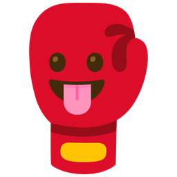 face with tongue and boxing glove