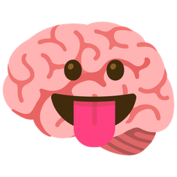 face with tongue and brain