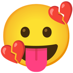 face with tongue and broken heart