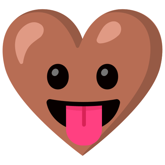 Face with tongue and Brown heart
