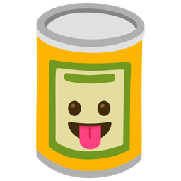 face with tongue and canned food