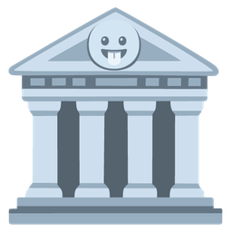 face with tongue and classical building