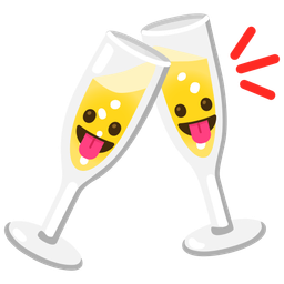 face with tongue and clinking glasses