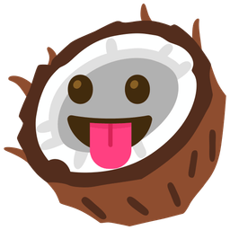 face with tongue and coconut