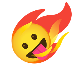 face with tongue and comet