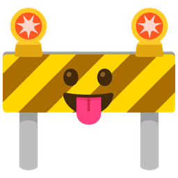 face with tongue and construction