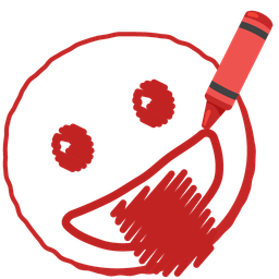 face with tongue and crayon