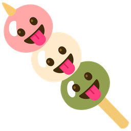 face with tongue and dango