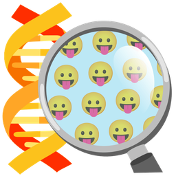 face with tongue and dna