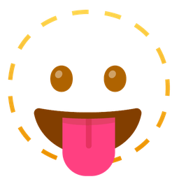 face with tongue and dotted line face
