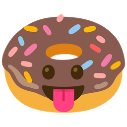 face with tongue and doughnut