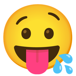 face with tongue and drooling face