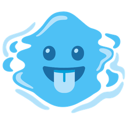 face with tongue and droplet