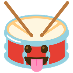 face with tongue and drum