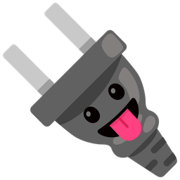 face with tongue and electric plug