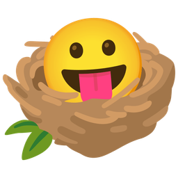 face with tongue and empty nest