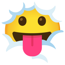 face with tongue and face in clouds