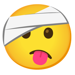 face with tongue and face with head-bandage