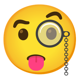 face with tongue and face with monocle