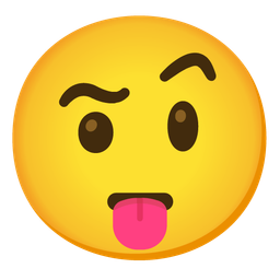 face with tongue and face with raised eyebrow