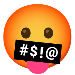 face with tongue and face with symbols on mouth