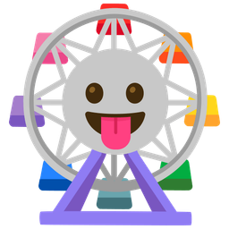 face with tongue and ferris wheel