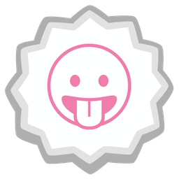 face with tongue and fish cake with swirl