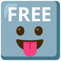face with tongue and FREE button
