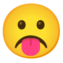 face with tongue and frowning face