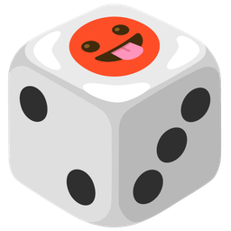 face with tongue and game die