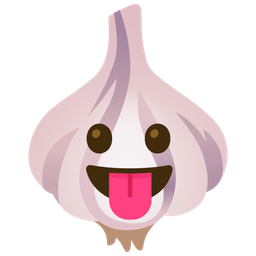 face with tongue and garlic