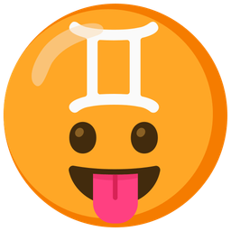 face with tongue and Gemini