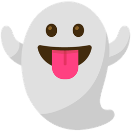 face with tongue and ghost