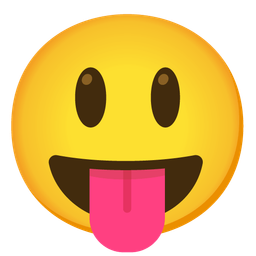 Face with tongue and Grinning face with big eyes